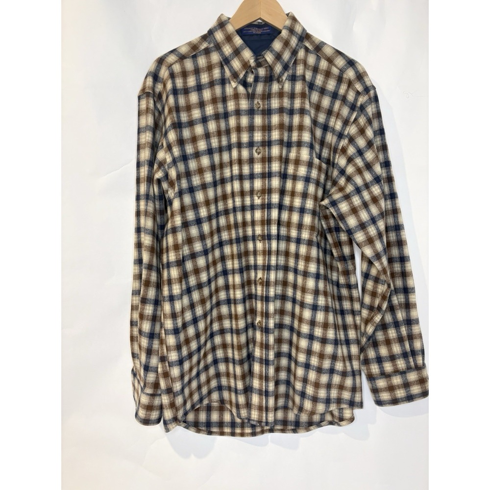 Pendleton Wool Check Flannel Men's Large Plaid Washable Virgin Wool